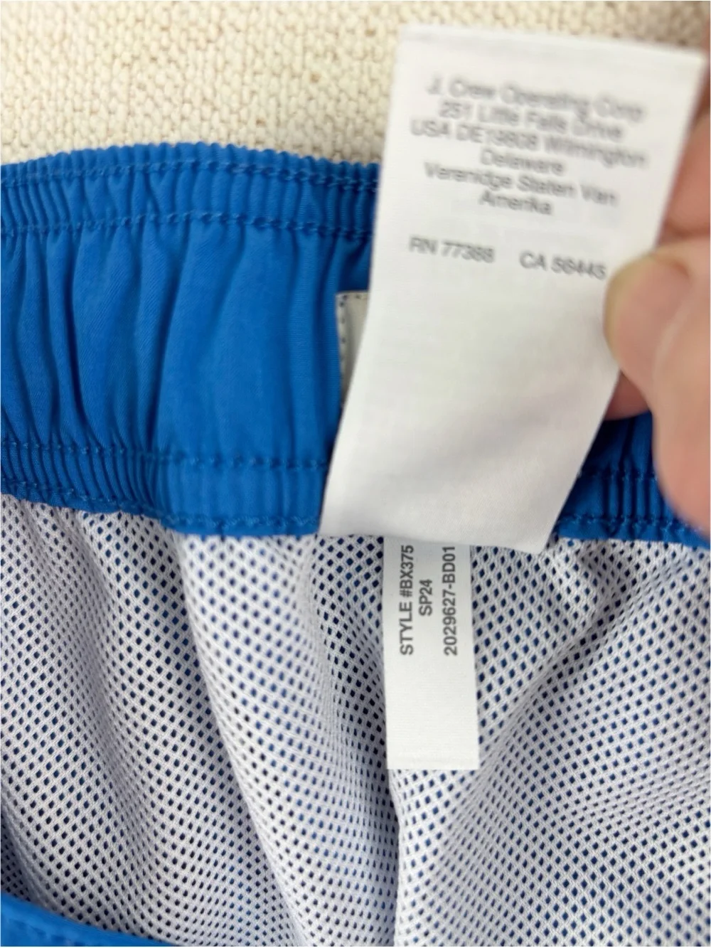 Crewcuts Boys' size‎ 12 striped swim Trunks blue and white
